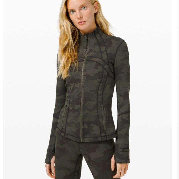 Lululemon Define Jacket Heritage 365 Camo Dark Olive Multi - Sz 10 - Picture 1 of 7
